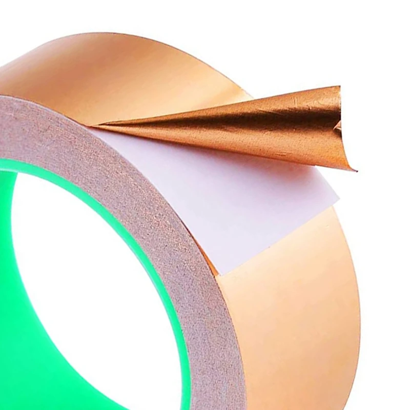 

Copper Foil Tape with Double-Sided Conductive - EMI Shielding,Stained Glass,Soldering,Electrical Repairs,Slug 1 Inch