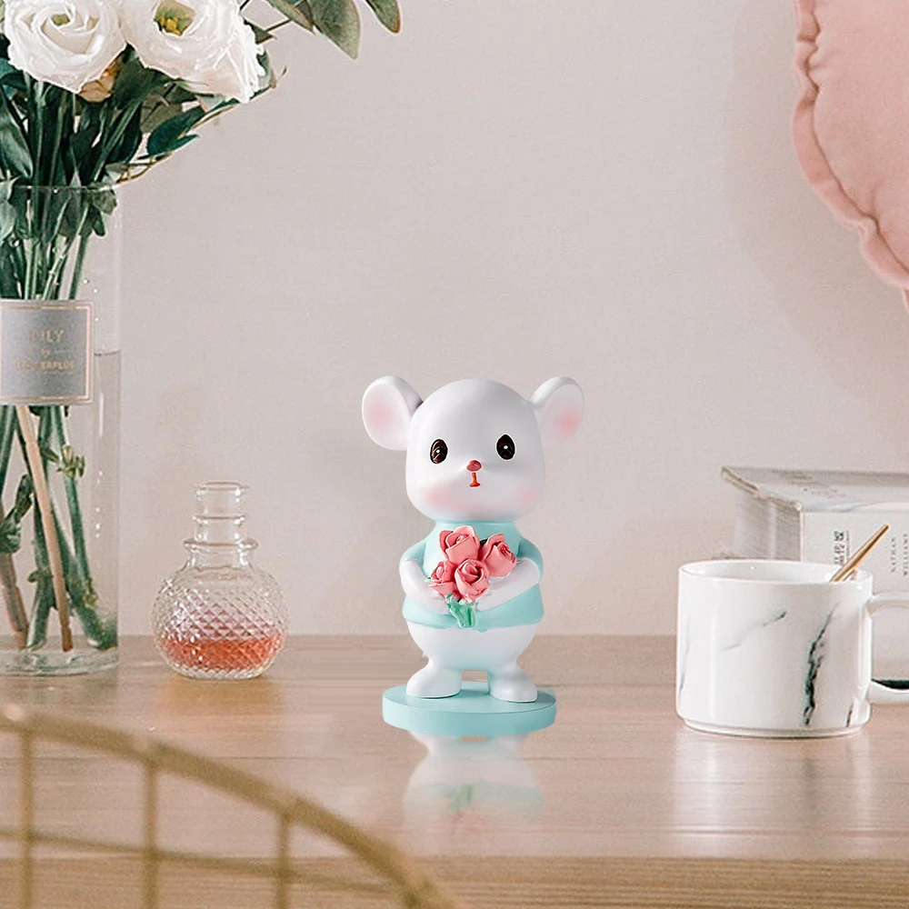 Мини симпатичная статуя мыши в скандинавском стиле Современная полимерная
