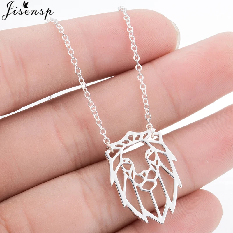 Jisensp винтажное ожерелье-чокер с изображением Льва животное-оригами подвеска из