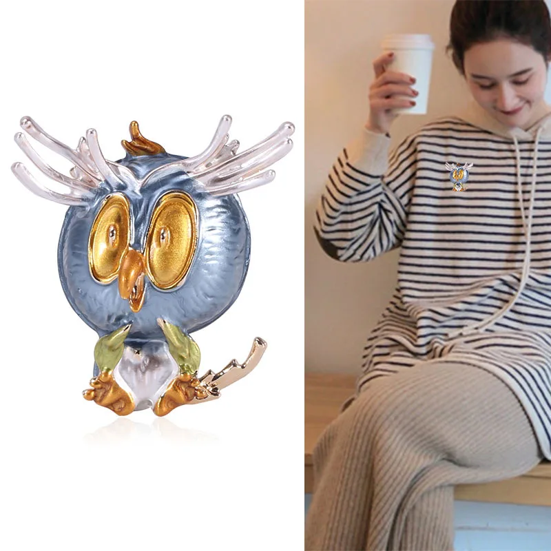 Новинка брошь в европейском и американском стиле виде совы из сплава|Броши| |