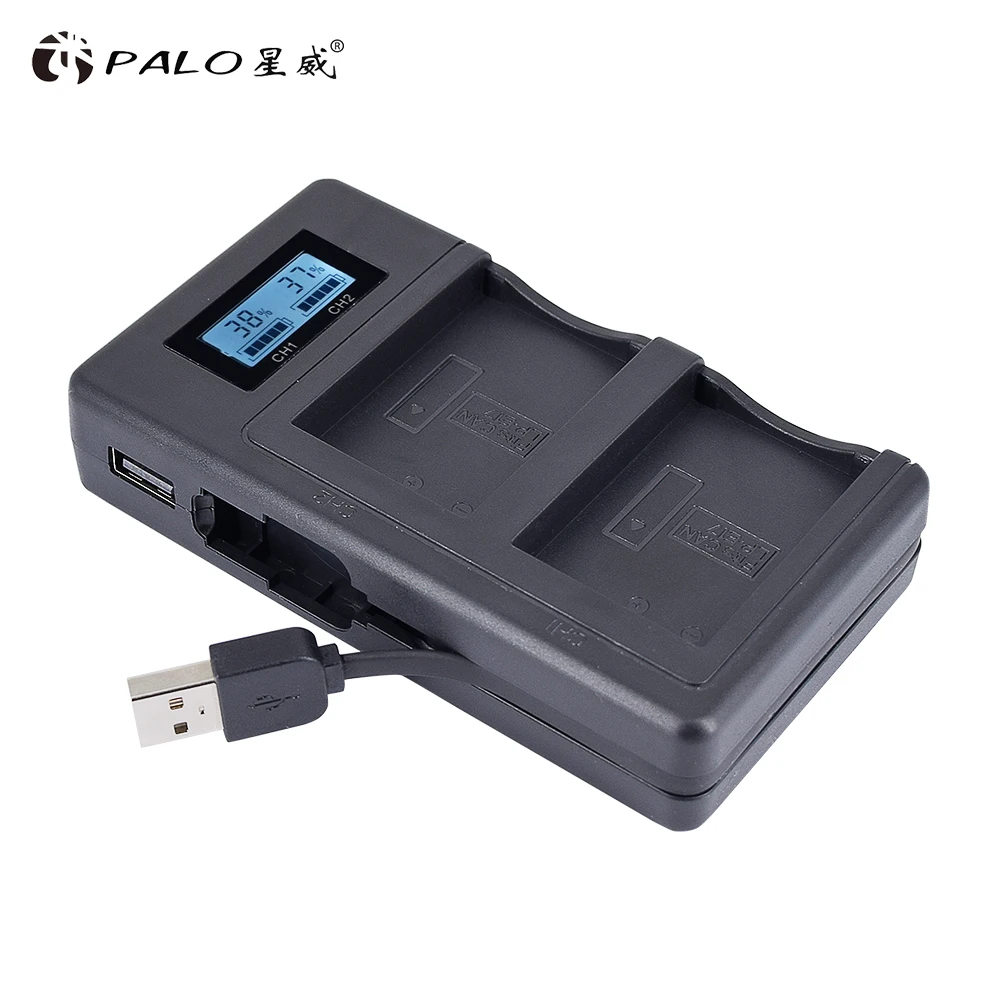 PALO 2 слота LPE17 LP E17 LP-E17 ЖК-дисплей USB Dual Зарядное устройство для цифровой однообъективной зеркальной камеры Canon EOS 200D M3 M6 750D 760D T6i T6s 800D 8000D поцелуй X8i камеры