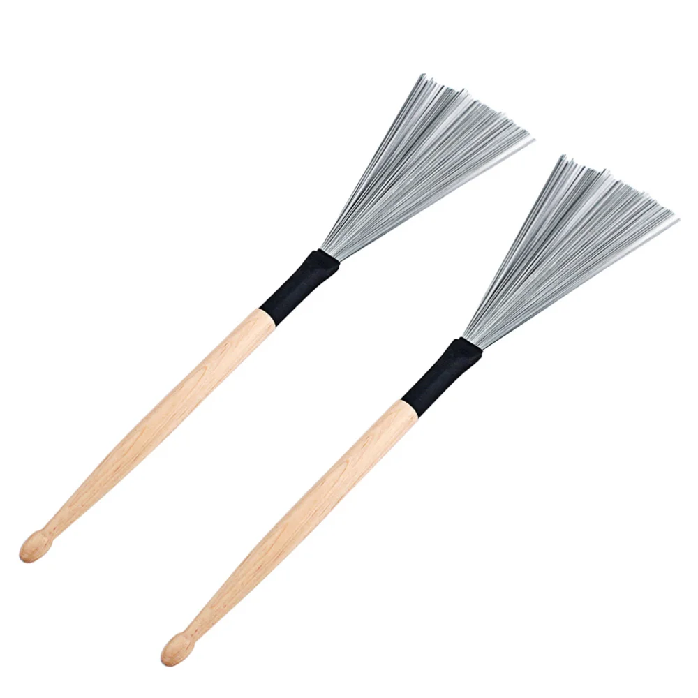 

2pcs 294mm Drum Brushes Wooden Drumsticks Brushes Jazz Steel Wire Drum Brushes for Beginners Drum Accessories