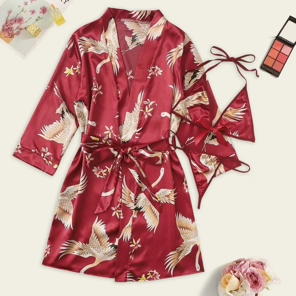 

Satin Silk Pajamas Women Nightdress Lingerie Robes Underwear Sleepwear трусы Sexy Christmas Underpants Underwear Nightwear