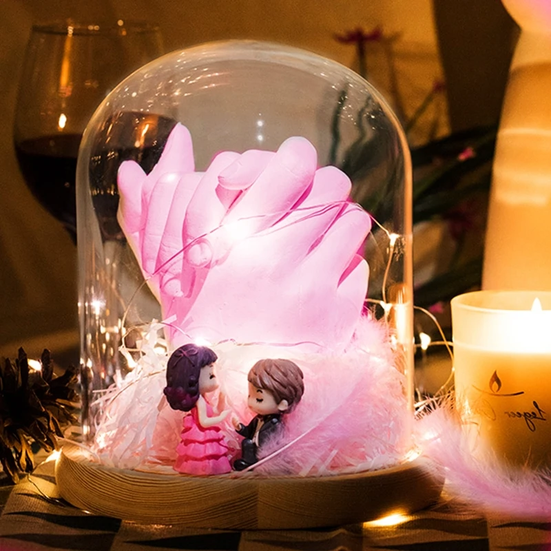 3D Handmade Hand Mold Casting Clone Powder Kit DIY Couples Holding Statue Molding Crafts for Adult Child Friends D14 21 |