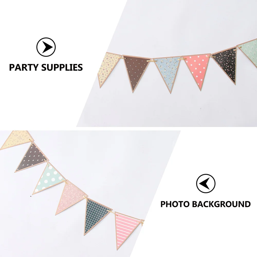 1 Pc Party Scene Layout Props Decorative Hanging Pennant Banquet Bunting (random color) | Дом и сад