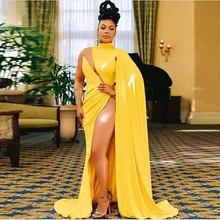 LORIE – robe de soirée arabe, col haut, manches cape, robe de bal, longueur au sol, élégante, célébrité  (1)