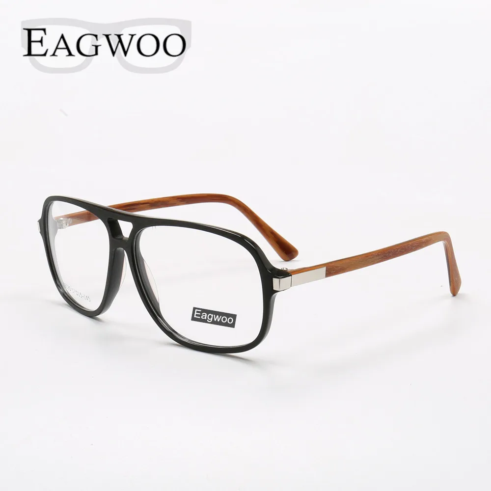 

Vintage Double Bridge Eyeglasses Full Rim Optical Frame Prescription Spectacle Men Myopia Eye Glasses With Spring Temple 1920