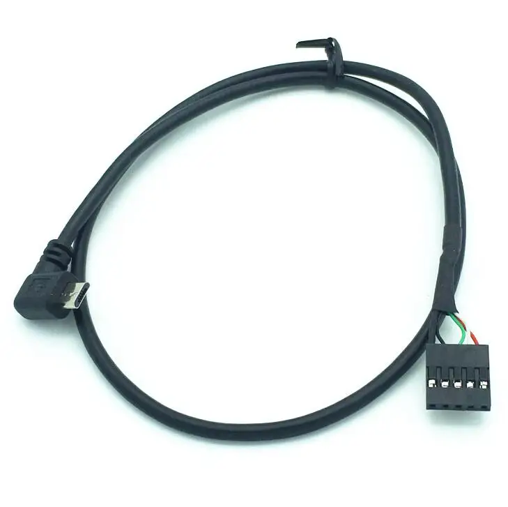 50 см usb micro 5P Male 90 под прямым углом к 1x 5Pin Female 2 54 USB header материнская плата