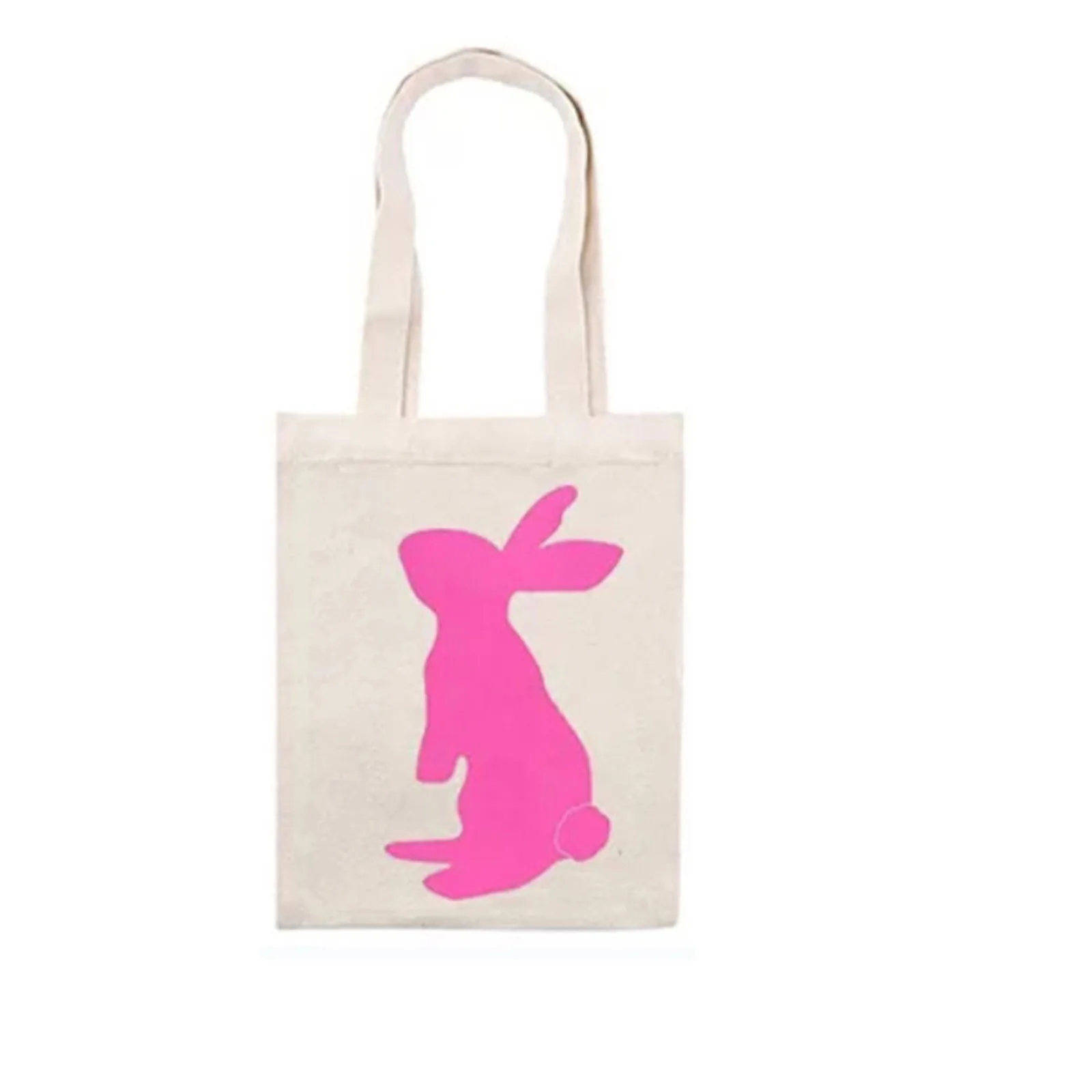 

Easter Basket Holiday Rabbit Bunny Printed Canvas Gift Carry Eggs Candy Bag Home storage Canvas Gift Bag Kid's Easter Gift Bag