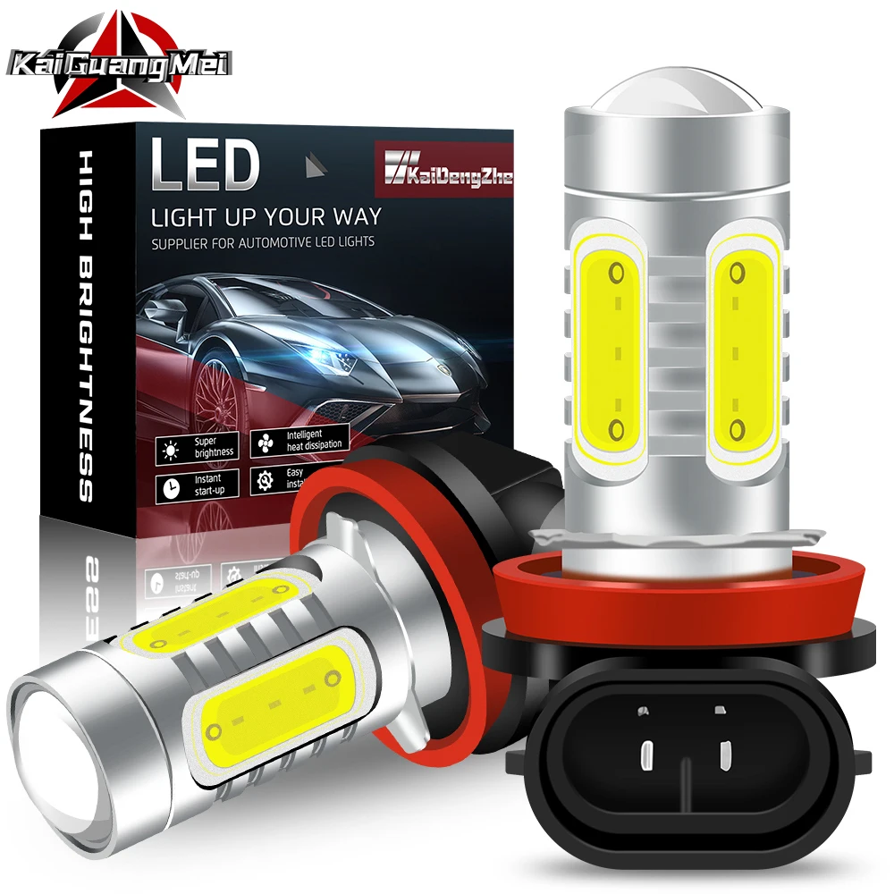 

2PCS P13W H8 H9 H11 COB Chips Fog Lights Bulb H1 H3 H4 H7 9005 HB3 9006 HB4 Car Driving Light Foglamps Auto Leds Lamp 12v White