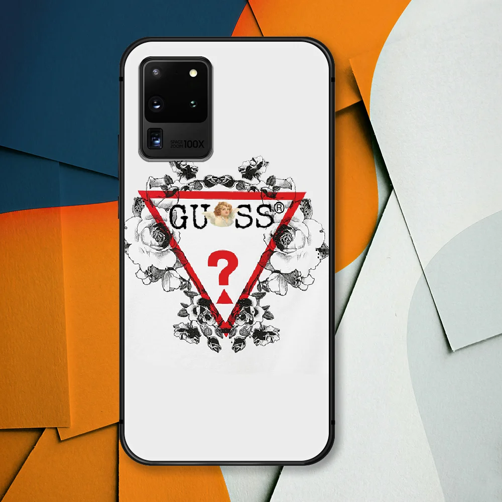 

Guass American Fashion Luxury Brand Phone Case For Samsung Galaxy Note S 8 9 10 20 Plus E Lite Uitra black Etui Soft Waterproof