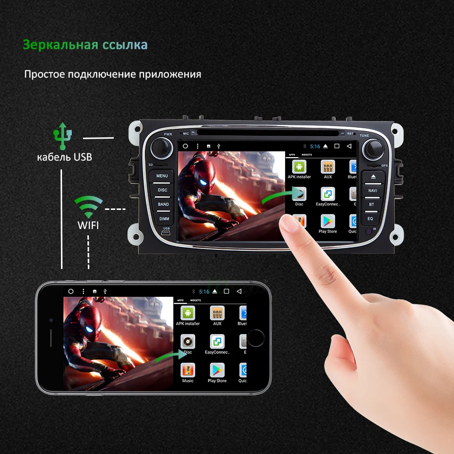 DSP ips Android 9,0 64G 2 din автомобильный DVD для FORD focus Mondeo S-MAX C-MAX Galaxy kuga мультимедийный плеер gps Радио стерео Авто audi