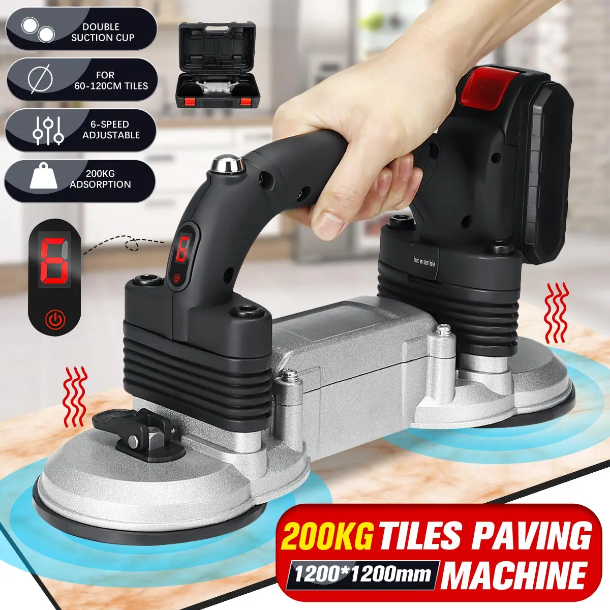 

New 1500W Wireless Tile Installation Portable Smart Tile Tiler Floor Vitero Wall Tile Vibration Machine Brick Wall Tile Tool