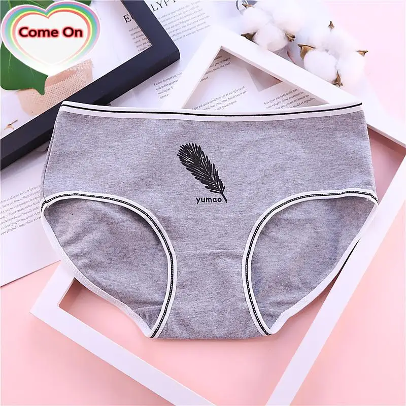 

Fashion Simple Ins Style Women's Underwear Mid Rise Cotton Comfortable Triangle Bottom Girls Panties Sexy Large Size No Trace