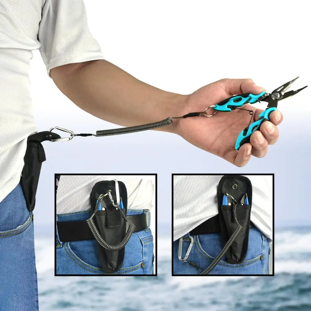 Рыболовные плоскогубцы из нержавеющей стали с ремешком для рыбалки и удаления