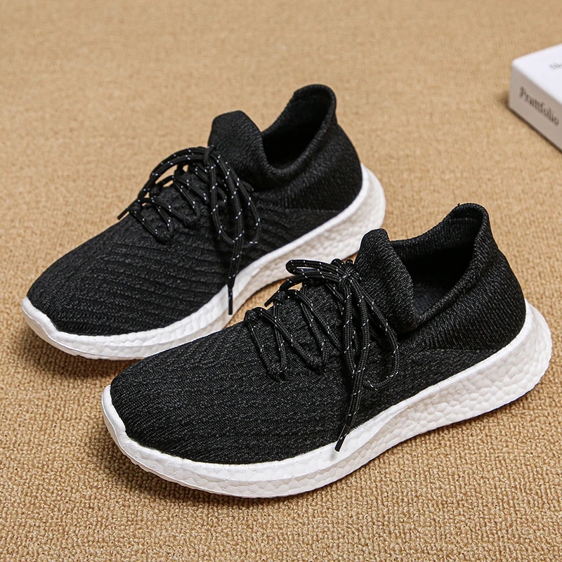 

Black luxury sneakers running shoes for women 2021 flat non-leather casual sock shoes woman sport shoes Female tennis shoes 39