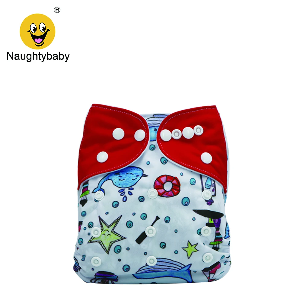 Adjustable Size Waterproof Washable Pocket Cloth Diapers with Inserts and Wet Bag as gift (by random)