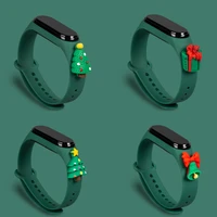 christmas decorations 2022 new year strap for xiaomi mi band 6 4 5 bracelet elk cartoon smart watchband for mi band 3 wristband