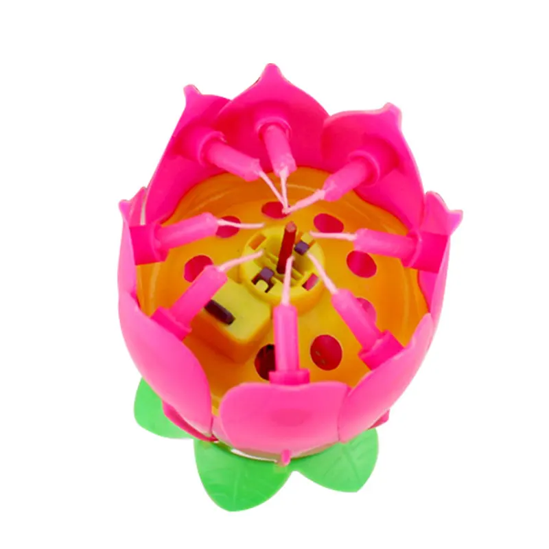 1 шт. торт ко дню рождения цветок лотоса свечи фестиваль моды музыку декоративные