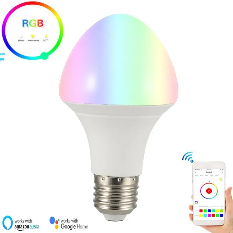 

Умная шариковая лампа E27/E26/B22 с Wi-Fi, с дистанционным управлением через приложение, работает с Alexa/Google Home/IFTTT