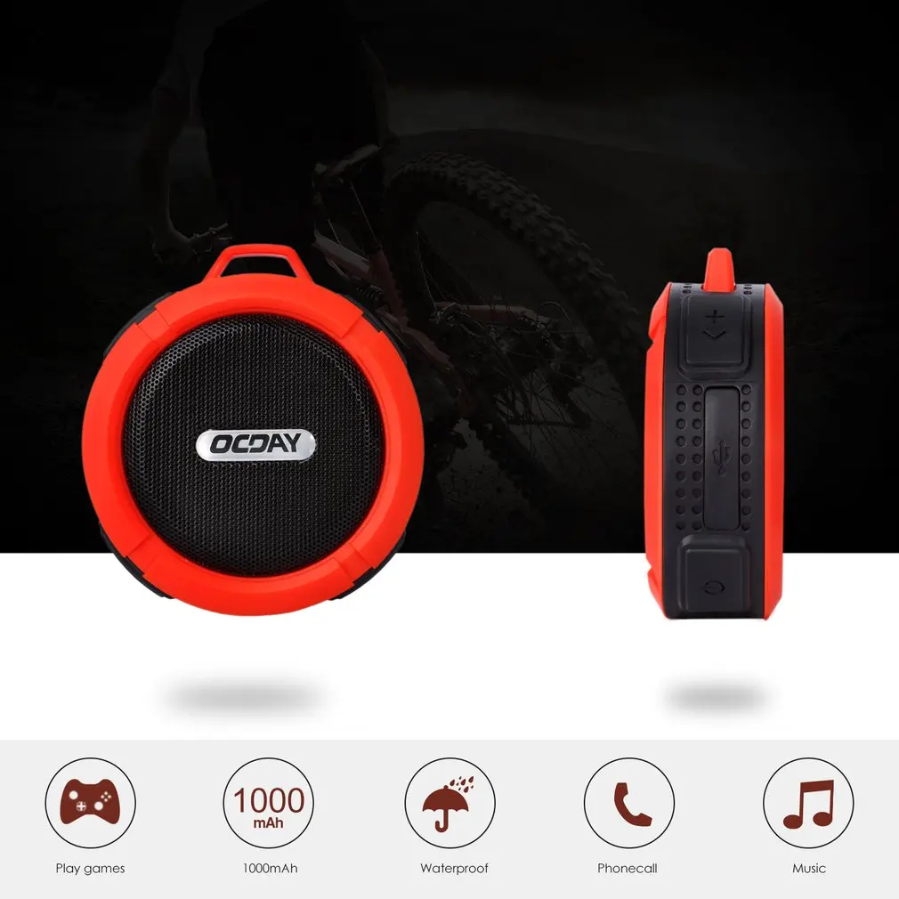 C6 Водонепроницаемый Открытый Bluetooth динамик TF беспроводной музыкальный громкий динамик портативный динамик s Душ велосипедный динамик для велосипеда/ванной комнаты