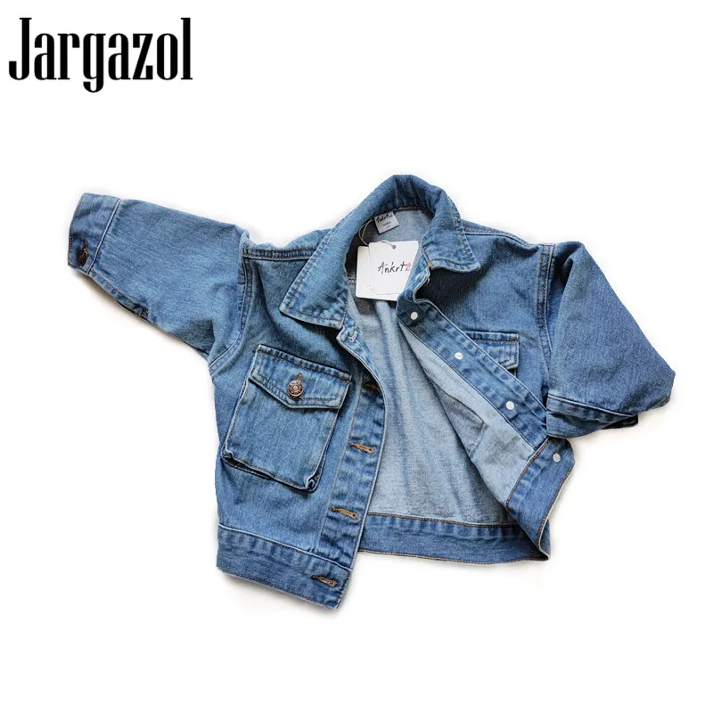 

Jargazol Autumn Kids Clothes Denim Jacke Coats Fashion Little Girls Tops Baby Boy Outwear 1-6 Years Children Jackets Tops