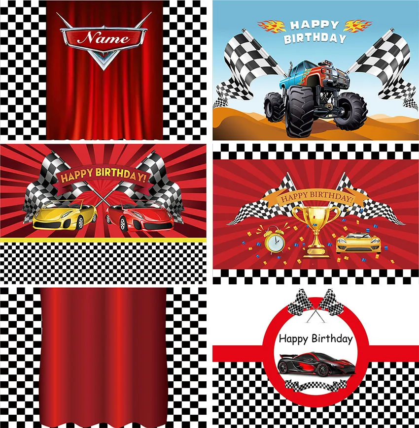 

Sports Photo Background Truck Flag Race Car Match Cup Baby Birthday Party Backdrop Photophone Vinyl Photocall Decor