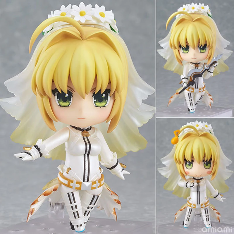 

New 10CM Fate/EXTRA CCC Saber Nero Bride Anime Action Figure PVC Figures Toys Collection kids Gift with Box