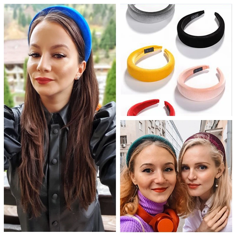 Женский ободок для волос однотонная шелковая повязка головы винтажная Женская