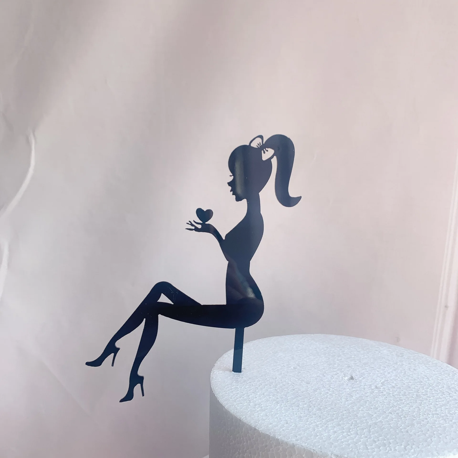 

New High Heels Lady Happy Birthday Acrylic Cake Topper Wedding Girls Cake Toppers For 18 Birthday Party Cake Decorations