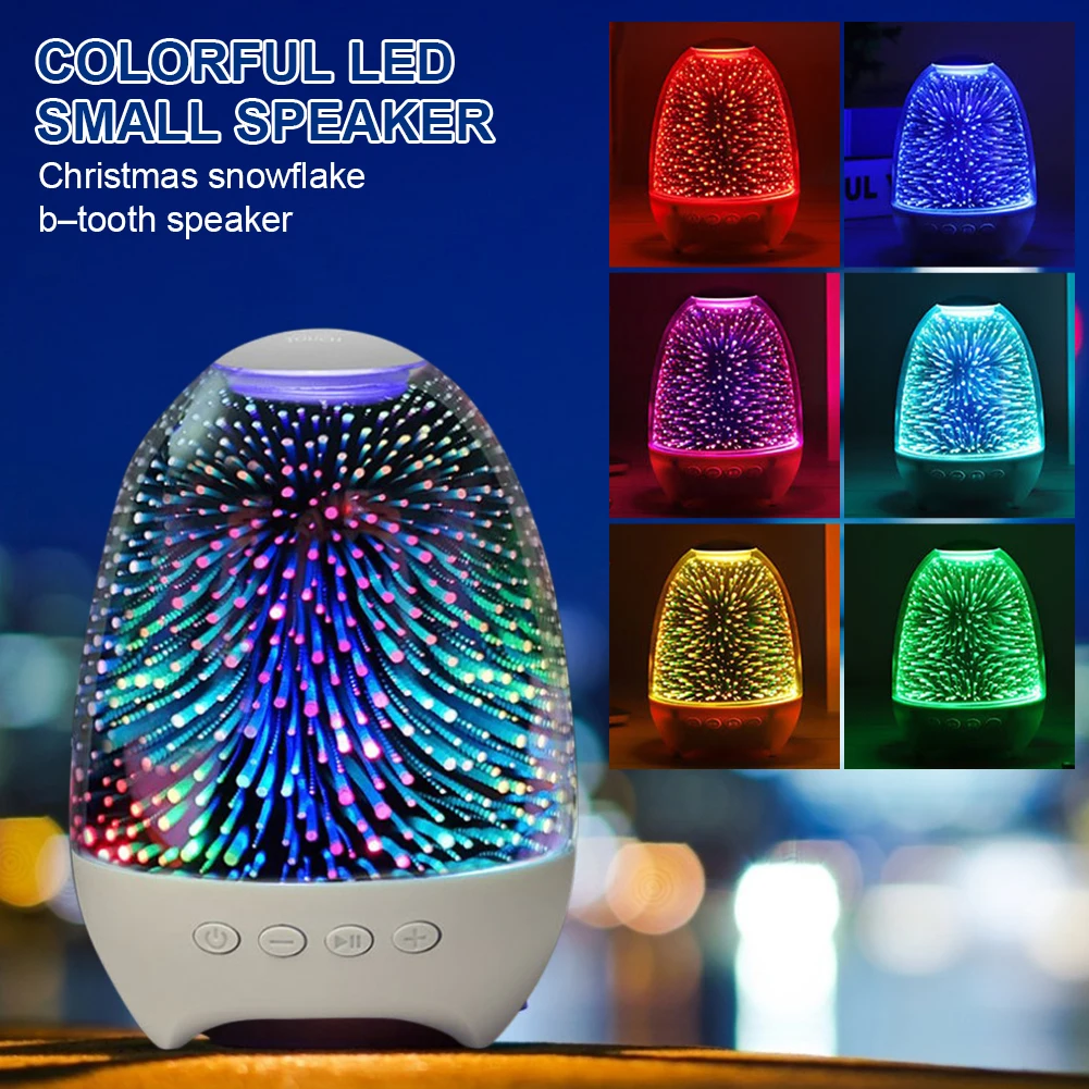

Portable Speaker with LED Light Bluetooth-Compatible Wireless Speaker with Mic Noise Reduction Support FM Radio TF/USB/AUX Input