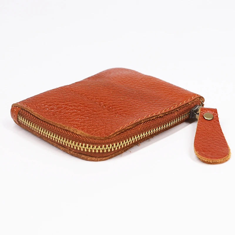 100% Натуральная Кожаная Монетница для Мужчин и Женщин, Винтажный Маленький Мини Короткий Застежка-Молния Монетный Мешок, Держатель Карт, Тонкий Кошелек Мужской Женский.
