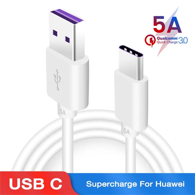 Оригинальный кабель USB 5A Type C для Huawei P40 P30 P20 Pro lite Mate 20 30 10 Plus сверхзарядный C|Кабели
