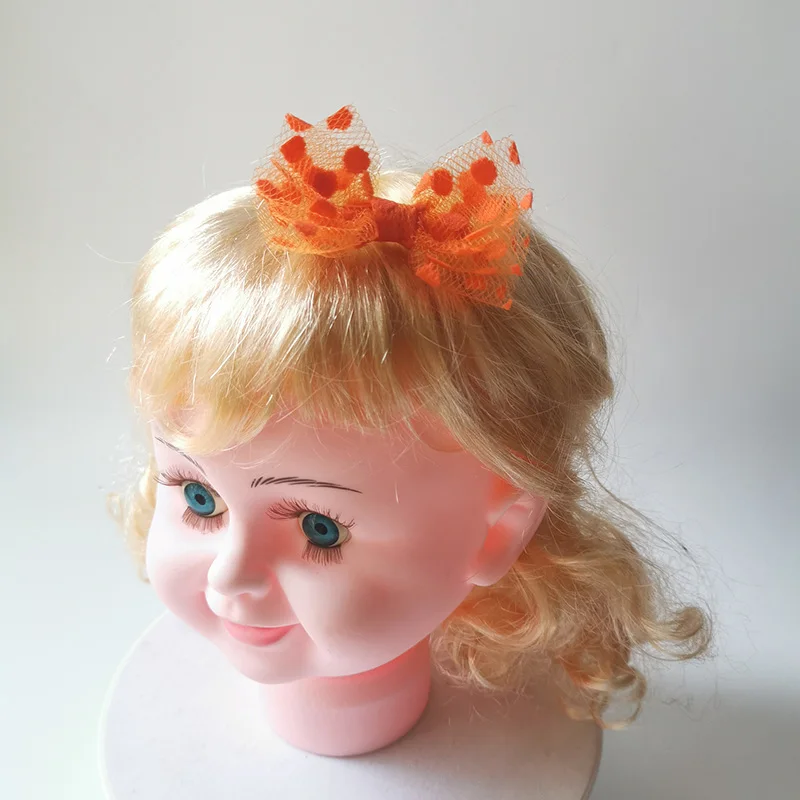 

Cute Mesh Bow Clip for Baby Girls Hair Accessories Lace Dots Bow Hair Clips 2021 Kids Hairpins