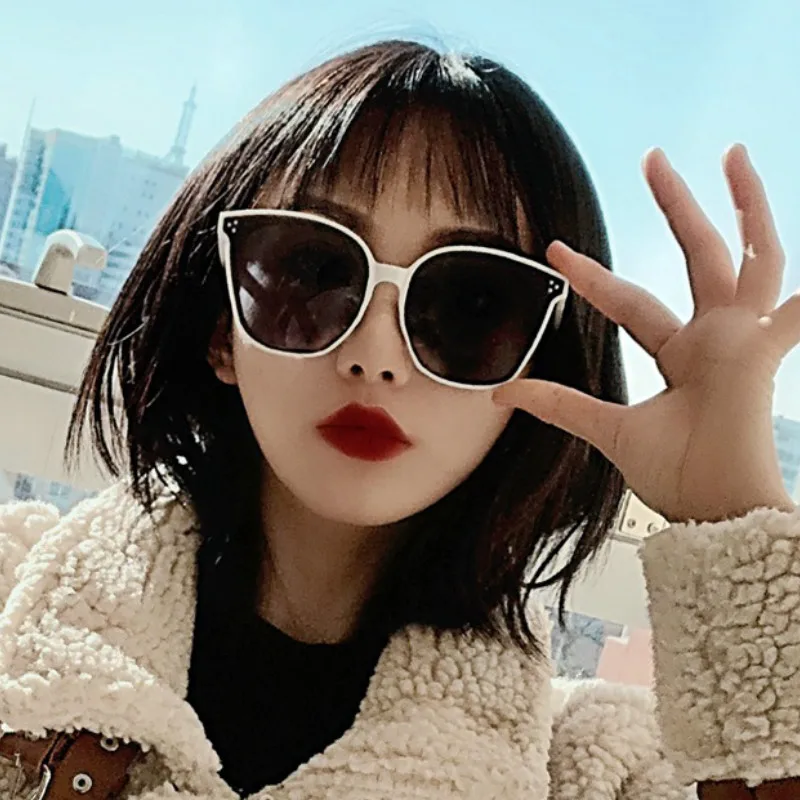 VANEASEL большие оправа кошачий глаз солнцезащитные очки для женщин и мужчин модные