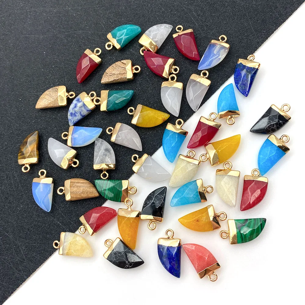 

3pcs/bag Faceted Pendant Natural Stone Necklace Pepper Shape Multicolor Jewelry DIY Making Necklace Accessories Jewelry Charm
