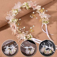 simulate pearl flower headband bridal wedding crown hair accessories hairband tiara crystal headpiece hair jewelry