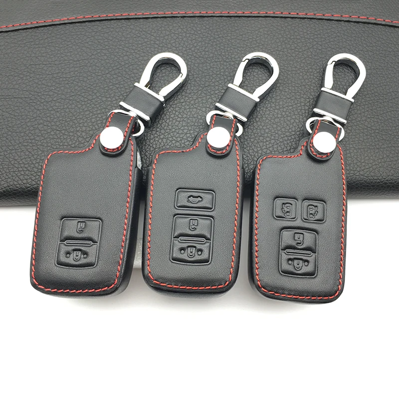 

Для Toyota Camry Corolla Avalon Rav4 Land Cruiser Кожаный Автомобильный Дистанционный держатель для ключей протектор 2/3/4 кнопки Брелок чехол