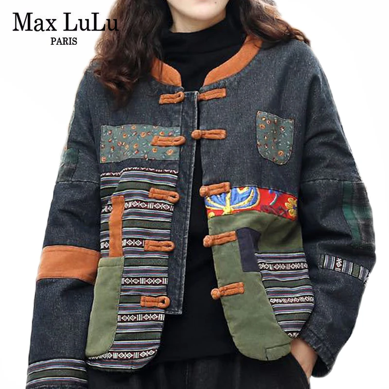 Max LuLu китайские модные дизайнерские зимние куртки женские джинсовые стеганые