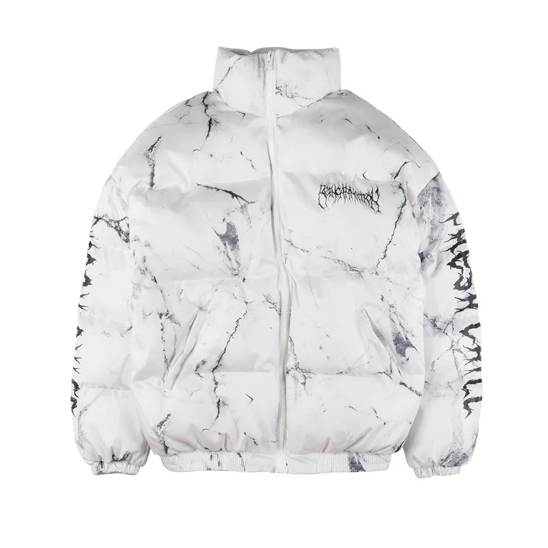 Мужская Зимняя Толстая теплая негабаритная ветрозащитная куртка с принтом