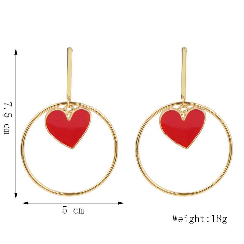 Модные эмалированные красные серьги-капли в форме сердца и губ для женщин 2019