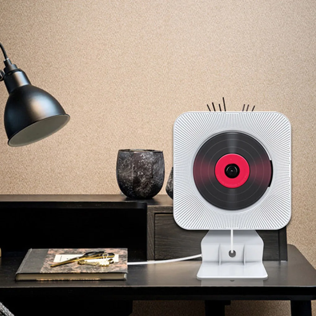 

Wall Mounted CD Player Bluetooth Portable Home Audio Boombox with Remote Control FM Radio Music Player Stereo Speaker