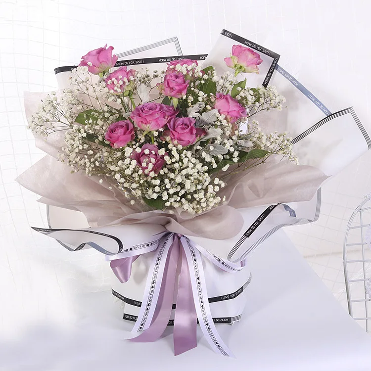 20PCS Bouquet packaging material new Korean plastic waterproof flower wrapping paper Han Su love | Дом и сад