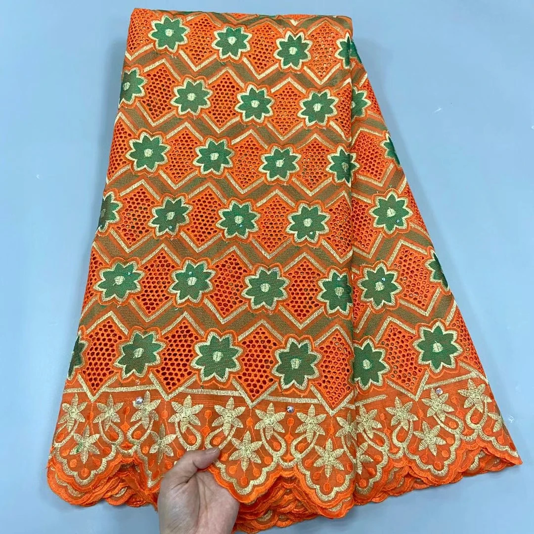 5 ярдов африканская ажурная ткань Высокое качество хлопчатобумажная кружевная
