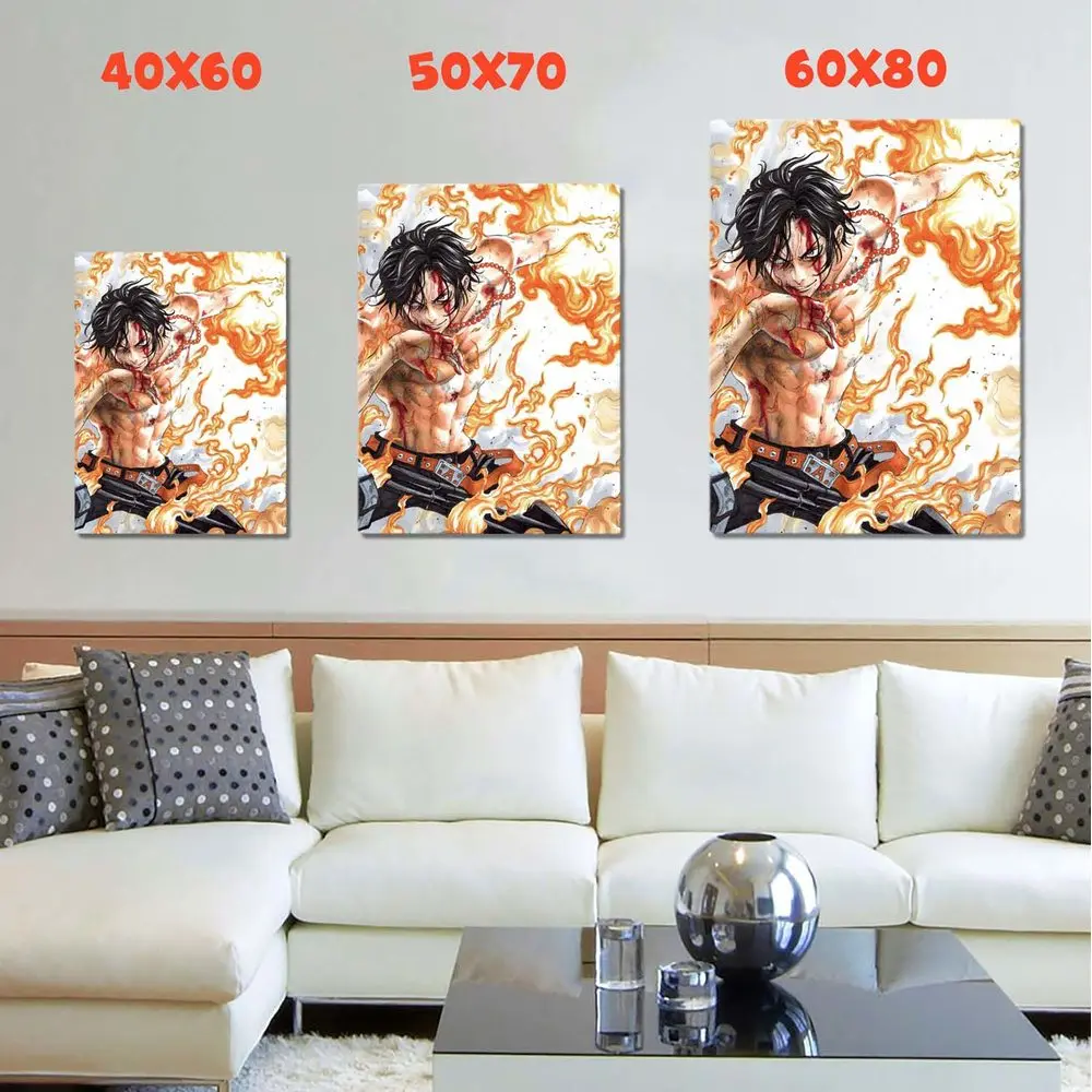 домашний писсинг Картина по аниме Ван Пис - Эйс красочная Картина на холсте, современный  домашний декор комнаты | AliExpress