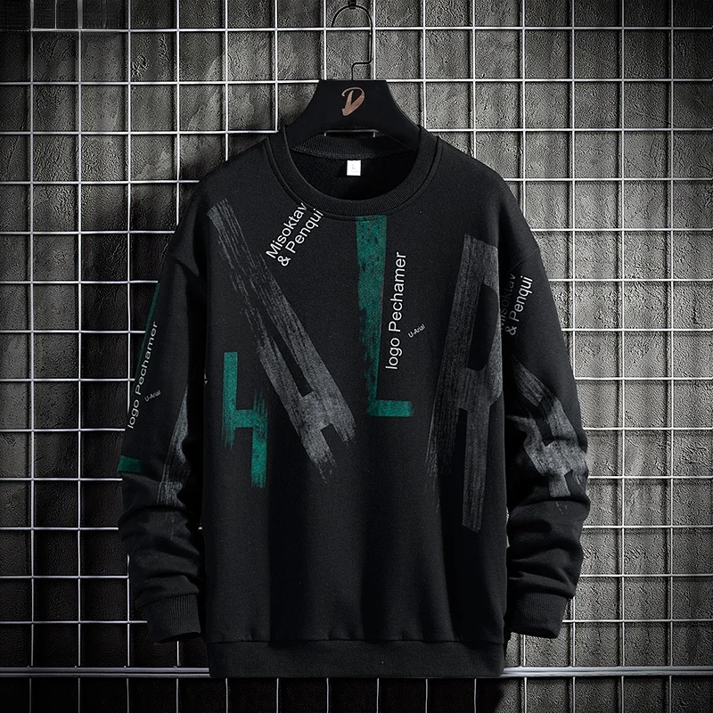 

Новинка осени 2021, мужская рубашка из полиэстера с круглым вырезом, топ в Корейском стиле, Повседневная рубашка с длинными рукавами для мужчи...