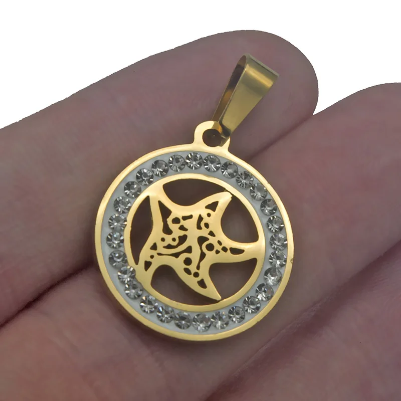 1 шт./лот Подвески с цирконом Морская звезда морская раковина Пляжная Подвеска из