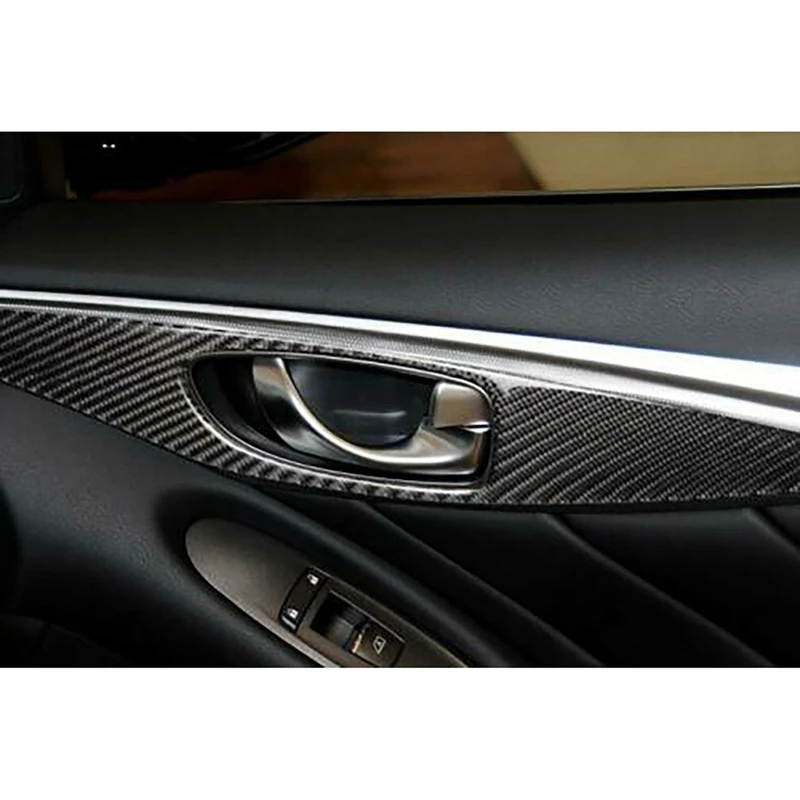 

4PCS Car Carbon Fiber Inner Door Handle Panel Cover Trim for Infiniti Q50 2014-2020
