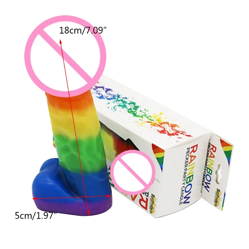 

18cm Simulation Phallic Funny Candle Creative Colorful Home Decoration Candle Womans For Her Christmas Birthday Secrete Gift