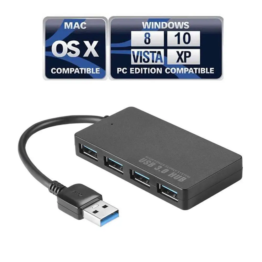 

4-портовый USB 3,0 концентратор ультра-тонкий высокоскоростной адаптер для мульти-устройства компьютера ноутбука сплиттер адаптер
